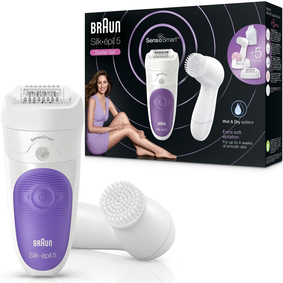 Braun Silk-Epil 5 5-870 Epilator SensoSmart Cordless Starter Set with 5 Extras