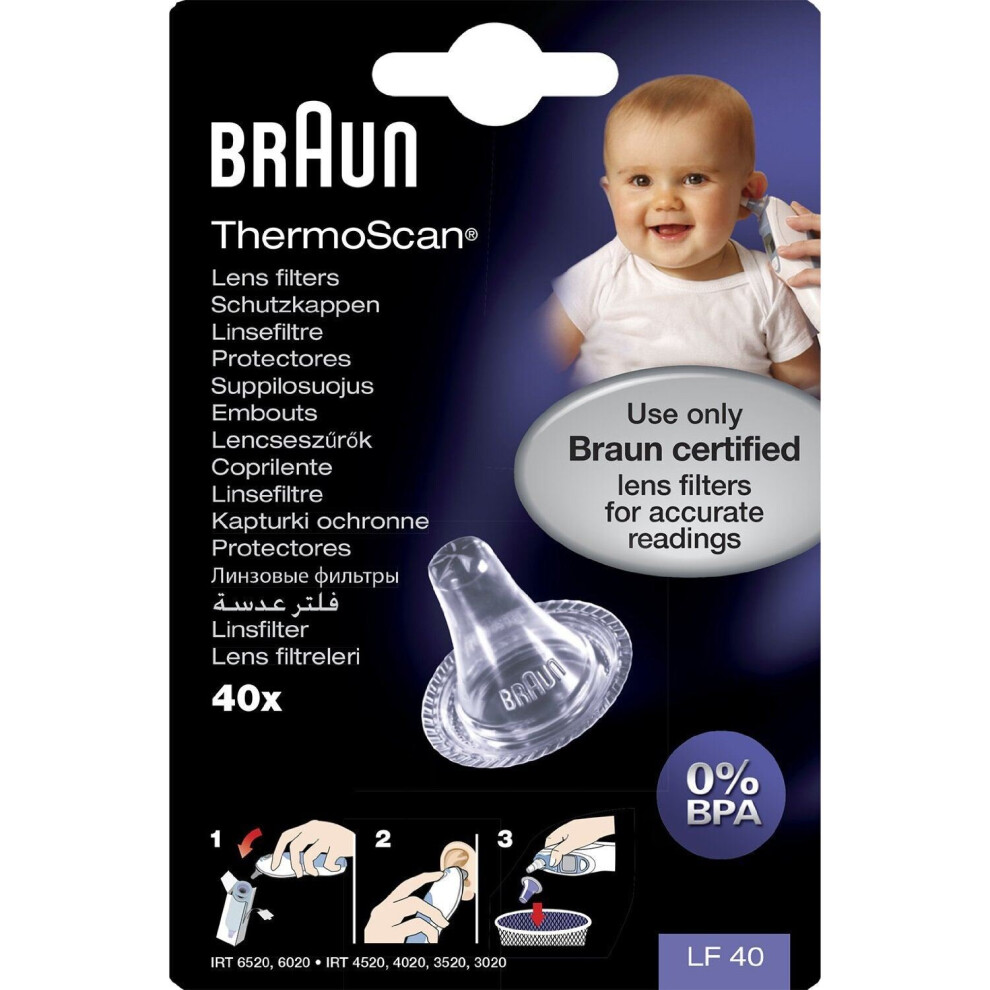 Braun ThermoScan  Lens Filters for Ear Thermometers--Pack of 40