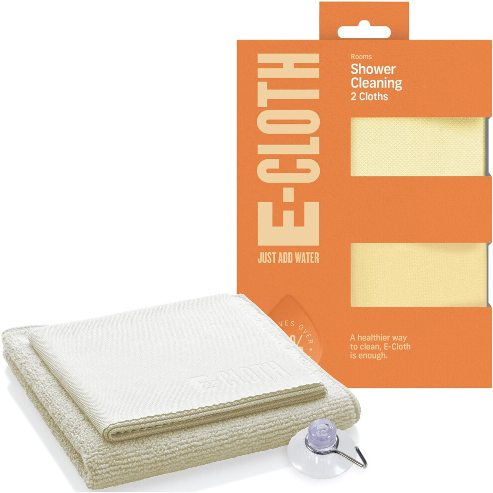 e-Cloth Shower Pack - 2 Microfibre Cleaning & Polishing Cloths - Uses Water Only