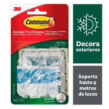Command Outdoor Light Clip 16/Pkg-16 Clear Clips & 20 Strips
