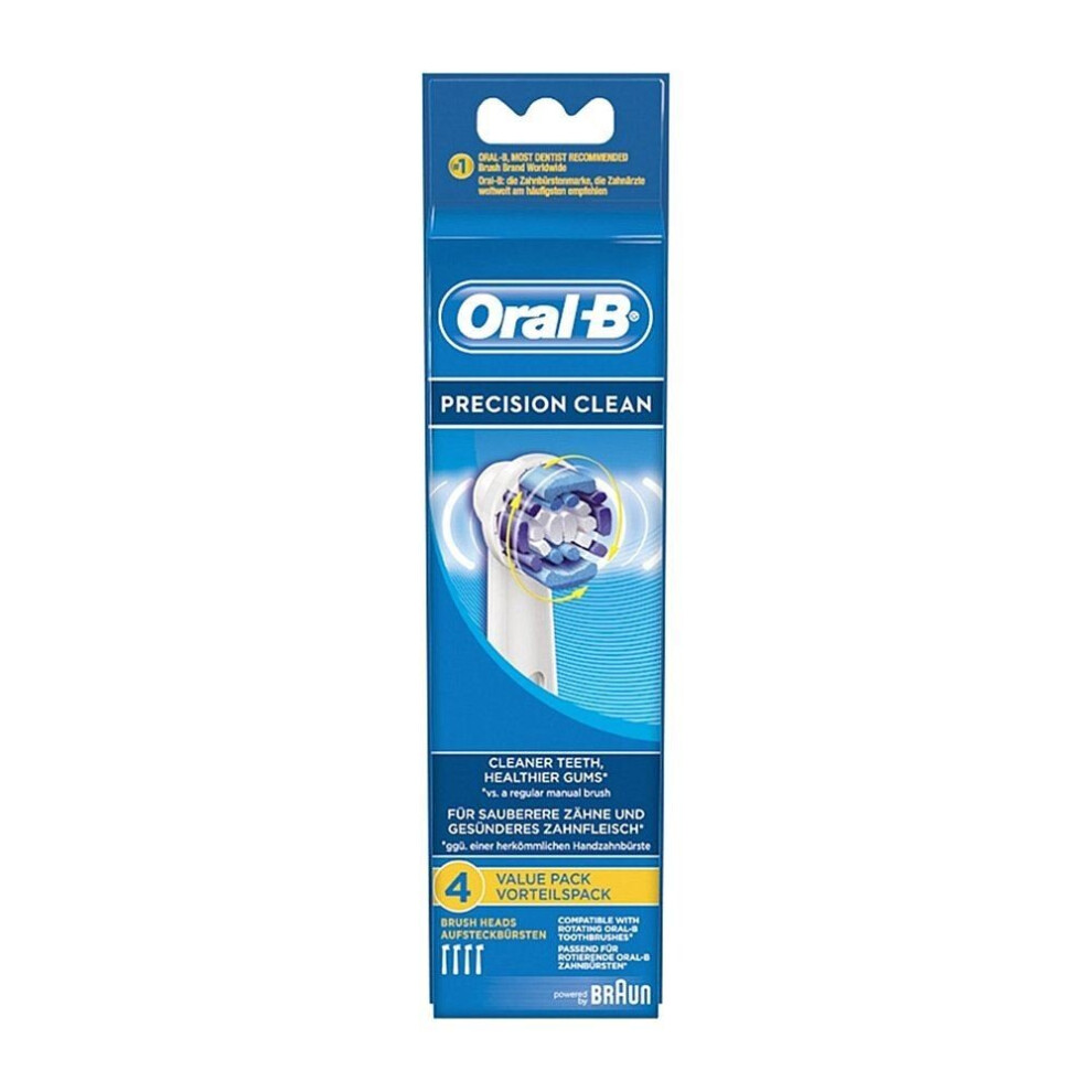 Oral-B PrecisionClean Electric Toothbrush Replacement Heads Powered Braun 4 Pack