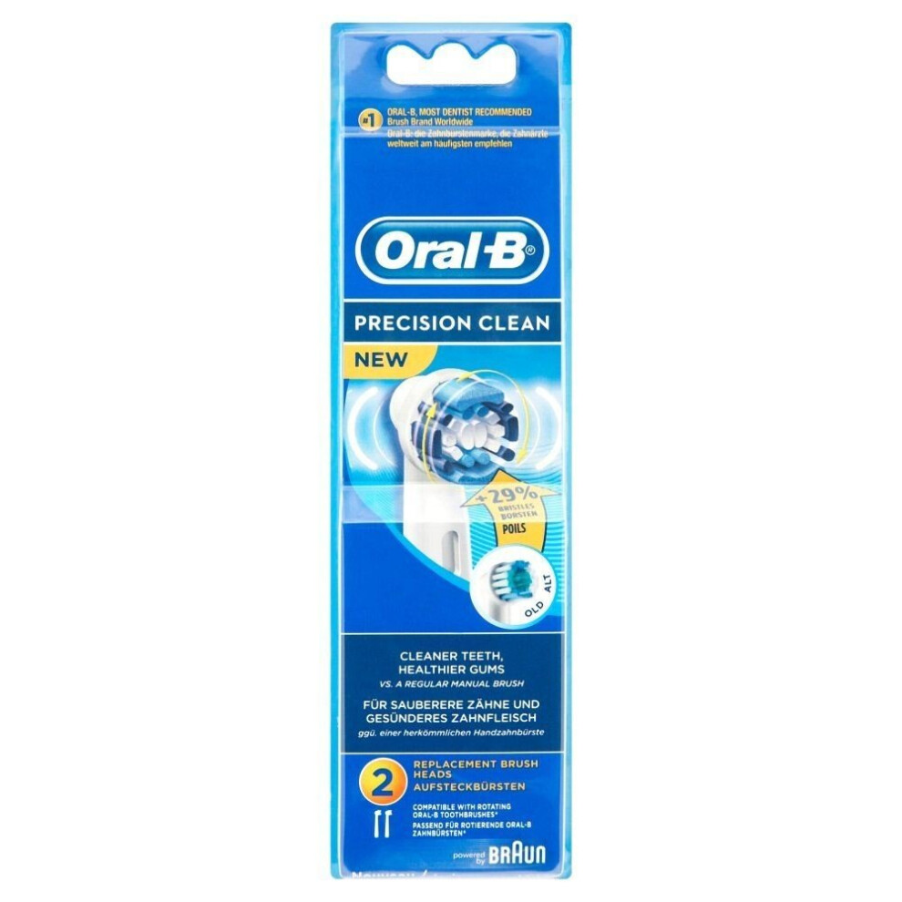 Oral-B PrecisionClean Electric Toothbrush Replacement Heads Powered Braun 2 Pack