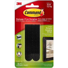 Command Large Picture Hanging Strips-Black 4 Sets/Pkg