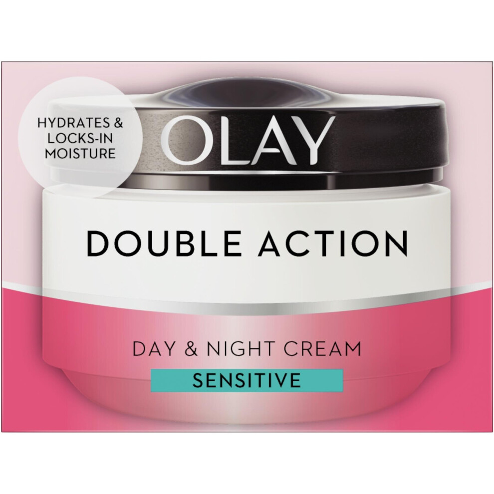 Olay Double Action Moisturiser Day Sensitive Cream And Primer Classic Care 50ml