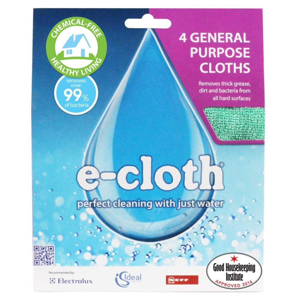 4 x e-Cloth General Purpose Cloths - Kitchen Home Micro Fibre Cleaning & Drying