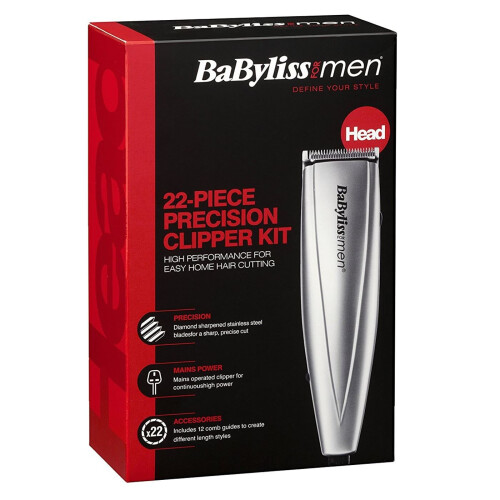 BaByliss BaByliss Mains Hair Clipper Kit for Men, 22 Piece Diamond Sharpened Steel Blades