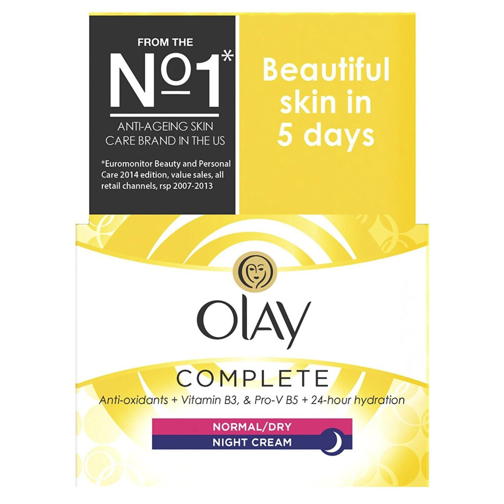 Olay 3-In-1 Night Cream Normal To Dry Moisturiser Essentials Complete Care 50ml