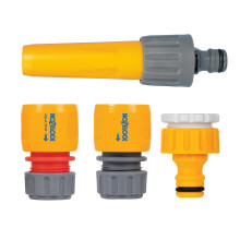 Hozelock 2352C0000 Hose Fitting Starter Set for 12.5/15mm Hoses - Quick-Connect System, Includes Nozzle, Hose End, Waterstop & Tap Connector