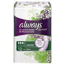 Always Discreet Sensitive Bladder Incontinence Pads Normal Odour Lock Pack of 12