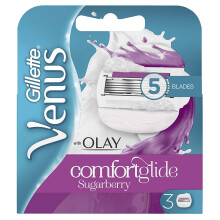 3 x Lâminas de barbear de substituição para mulher Gillette Venus e Olay Sugarberry Scent