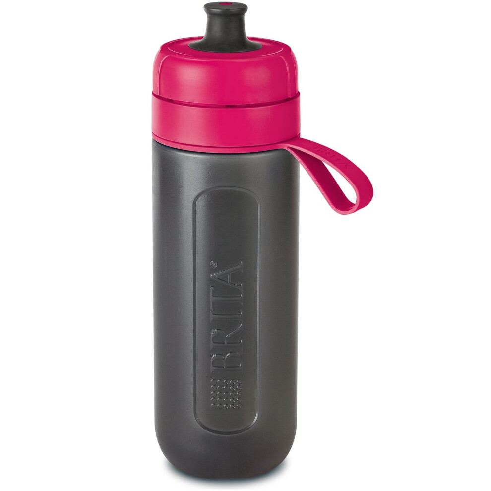 BRITA fill&go Active Water Filtration Bottle 0.6L with 1 MicroDisc Filter - Pink