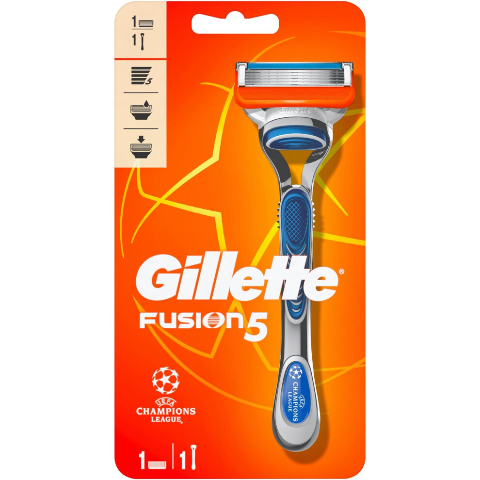 Gillette Fusion Mens Razor With 1 5-Blade Fusion Cartridge & Precision Trimmer