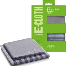 e-Cloth Stainless Steel Pack 2 Microfibre Clean & Polishing Cloths, No Chemicals