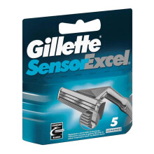 Recambios de cuchillas de afeitar Gillette Sensor Excel para hombre, 5 unidades