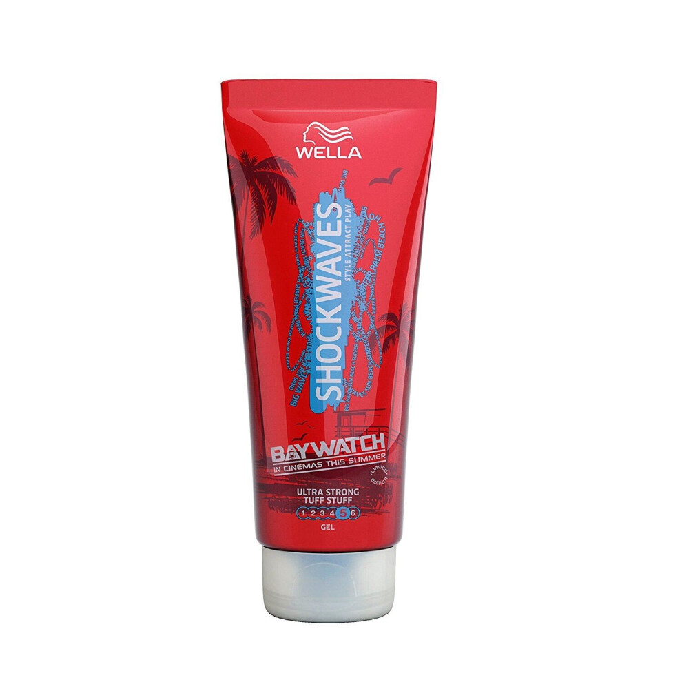 Wella Shockwaves Ultra Strong Tuff Stuff Hair Styling Gel Long-Lasting 200ml