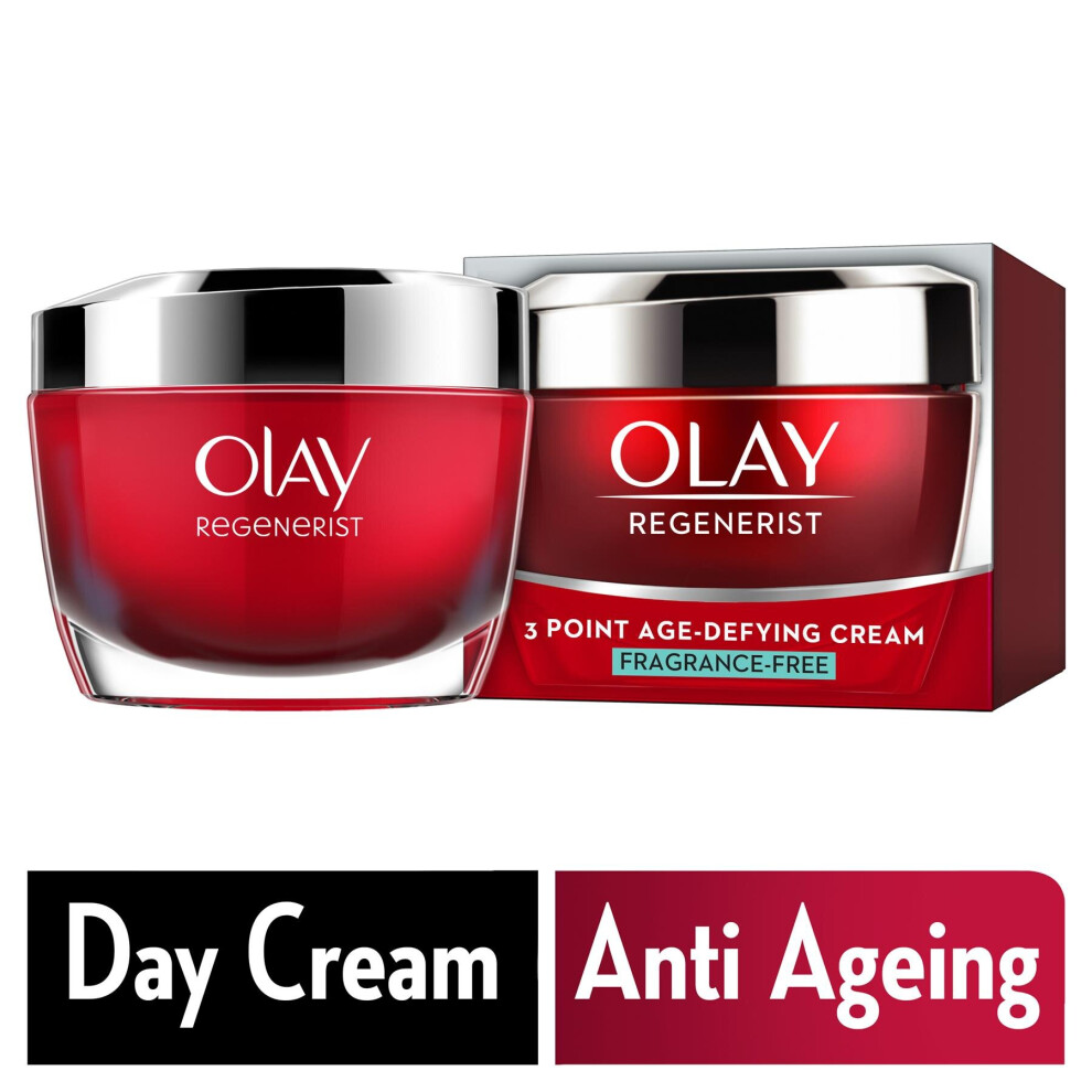 Olay Regenerist 3 Point Moisturiser Treatment Cream Fragrance Free Hydrates 50ml