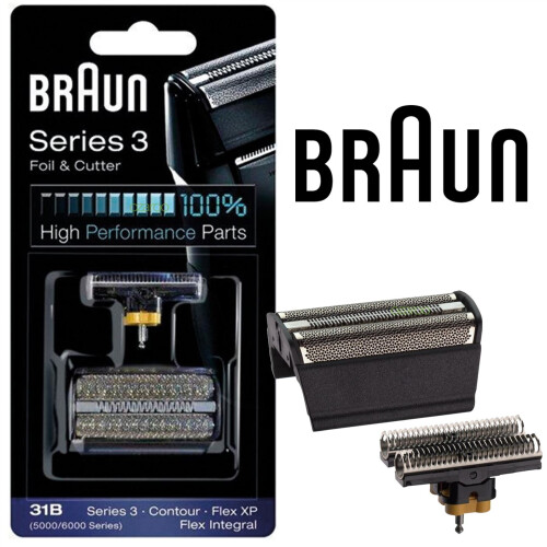 Braun New Mens Braun 31B Ανταλλακτικό φύλλο αλουμινίου και κεφαλή κοπής Combi Pack 5000 6000 Series 1