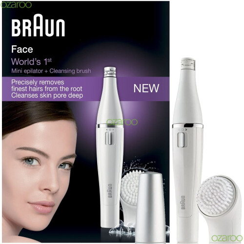 Braun Braun Womens Face 810 Mini Facial Battery Epilator and Facial Cleansing Brush