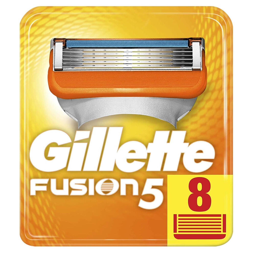 Gillette Fusion Mens Replacement Razor 5-Blade Cartridges - 8 Pack Of Blades