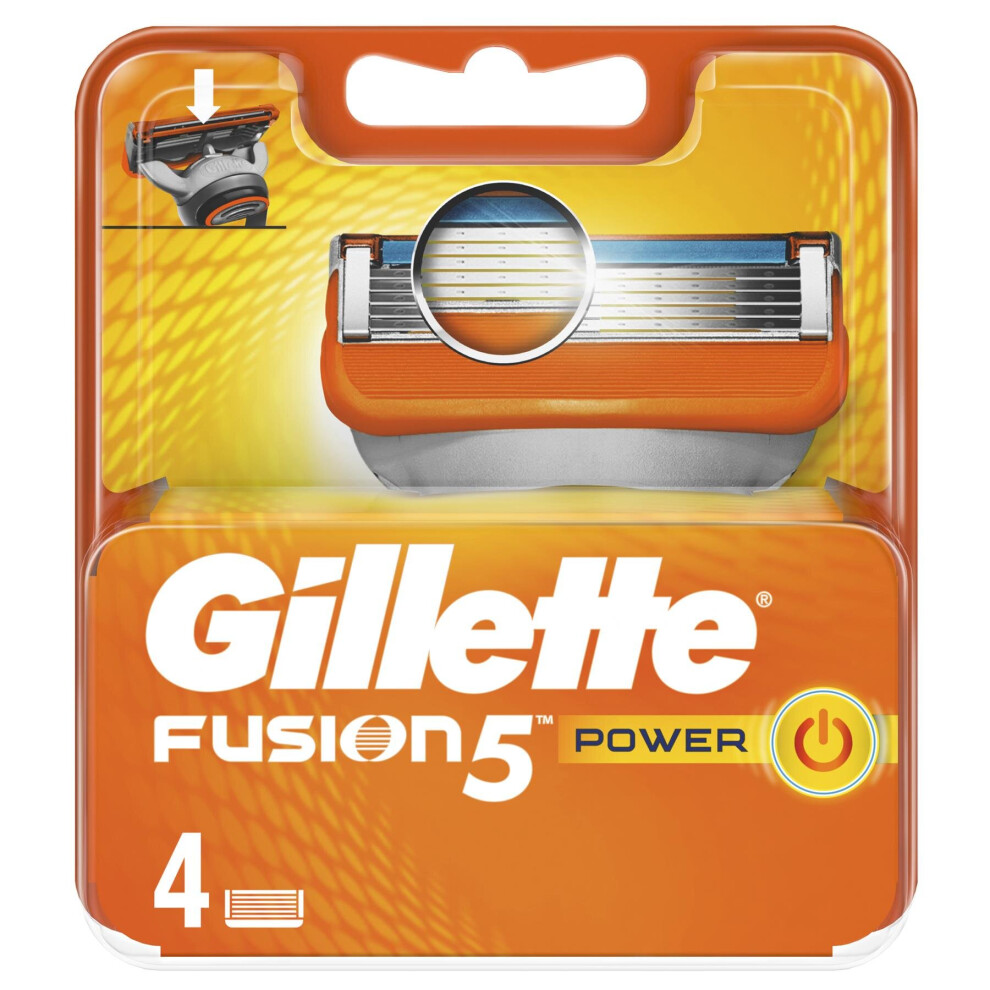 Gillette Fusion Power Mens Razor Blade Replacement Refill Cartridges - 4 Pack 