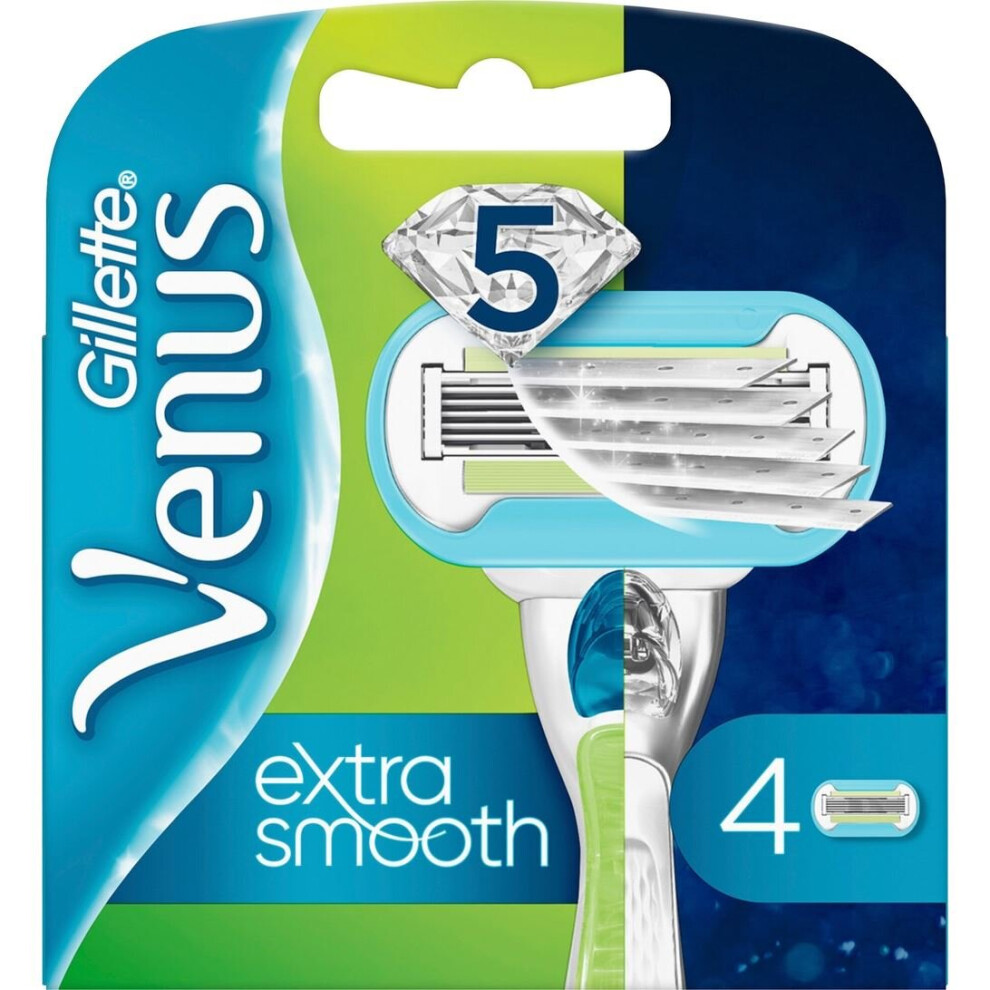 4 X Gillette Venus Embrace Women's Sensitive 5-Bladed Smooth Razor Blade Refills