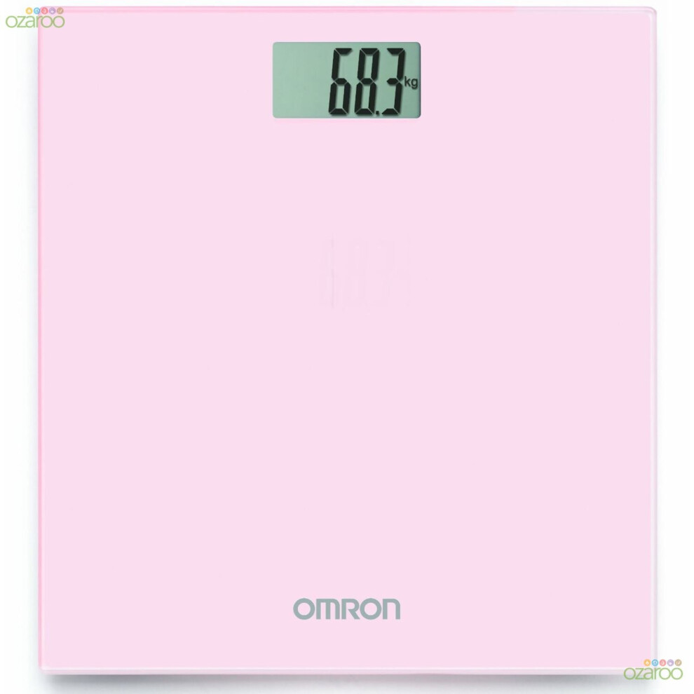 Omron Digital Personal Body Technology Weighing Slim Bathroom Scale, Pink HN289