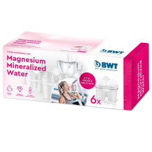 BWT EAU FILTRÉE MAGNESIUM MINERALIZED WATER - Lot de 6 | Réduit le calcaire, le chlore, le plomb | Pour l'eau à partir de 26,7 F