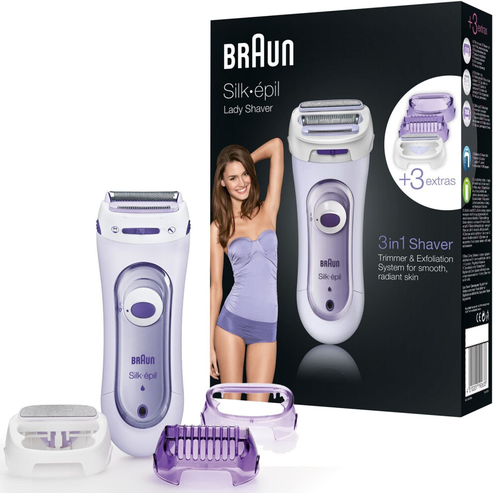Braun Silk-epil Women Cordless Rechargeable Foil Shaver Legs Body Trimmer LS5560