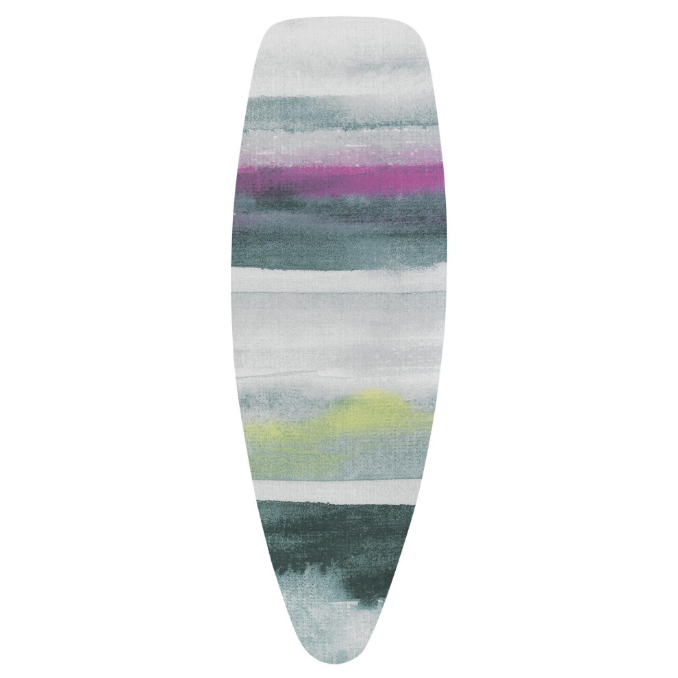 Brabantia Ironing Board Cover D 135x45cm Morning Breeze Set (119101) - 100% Cotton, 4mm Foam & Felt Underlay, Heat-Resistant, Non-Slip, Cord Fastener