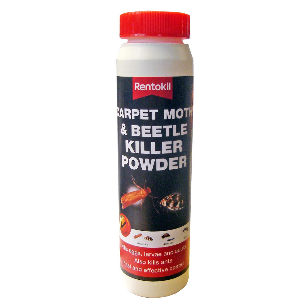 Rentokil PSC49 Carpet Moth and Beetle Killer Powder - Kills Eggs, Larvae & Adults; Controls Ants, Fast and Effective