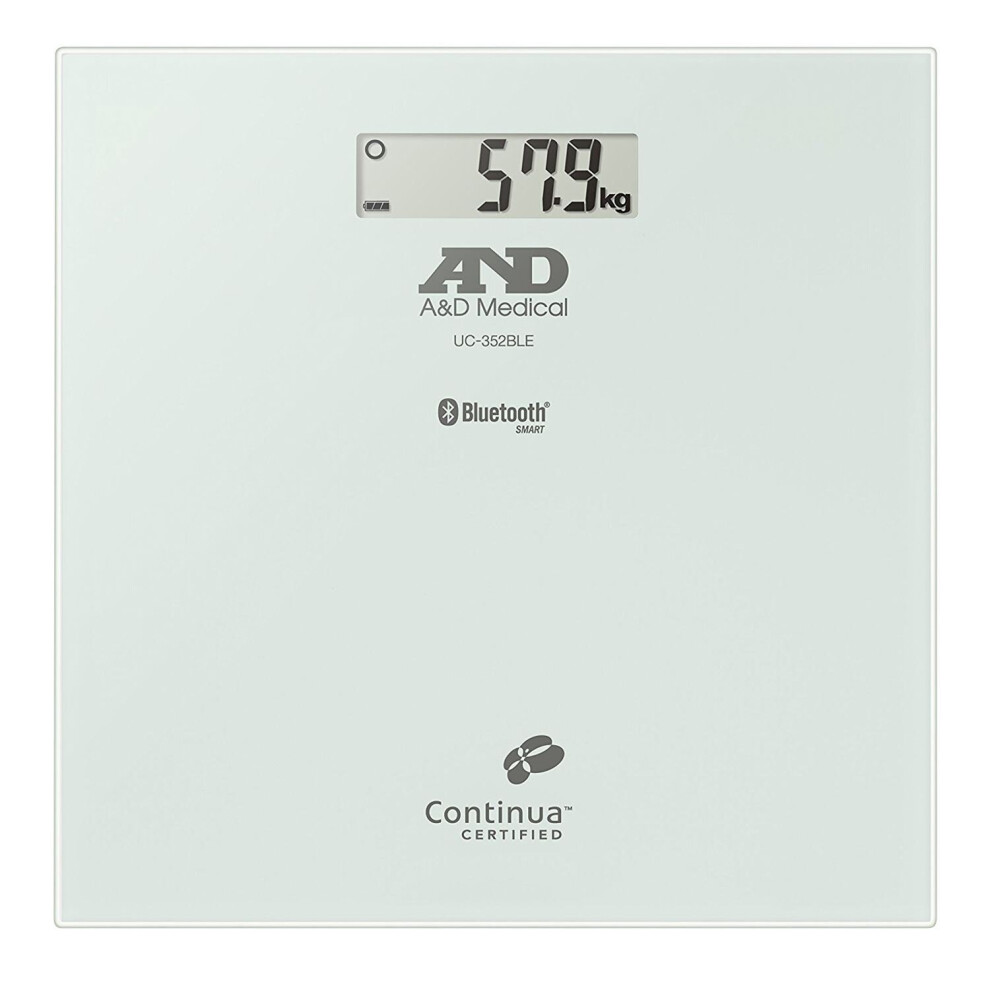 A&D Medical Bathroom KG LB Weight Scale with Bluetooth Low Energy Connectivity