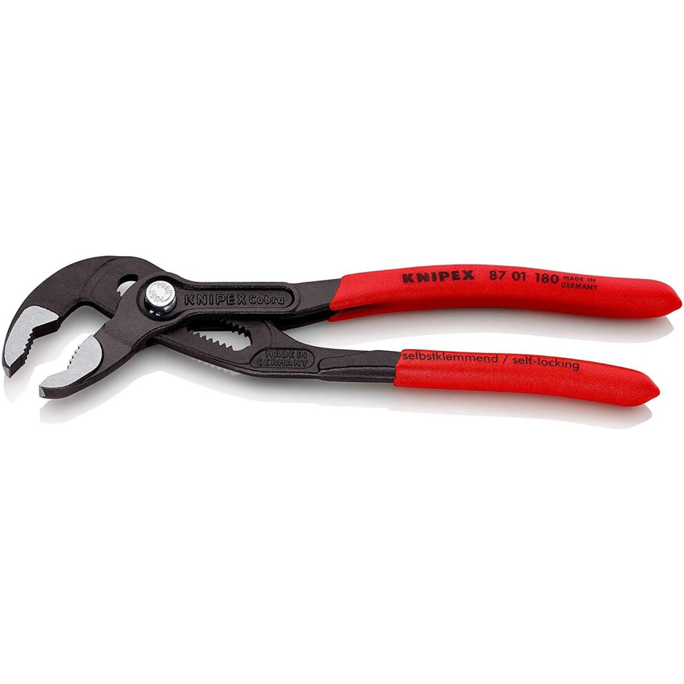 Knipex 87 01 180 SB Cobra Waterpump Pliers PVC Grip 180mm - 36mm Capacity