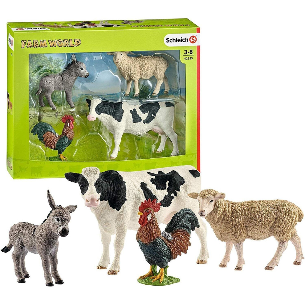 Schleich Farm World Starter Set (C-42385) - Hand-Painted Farm Animals for Imaginative Play, Ages 3+