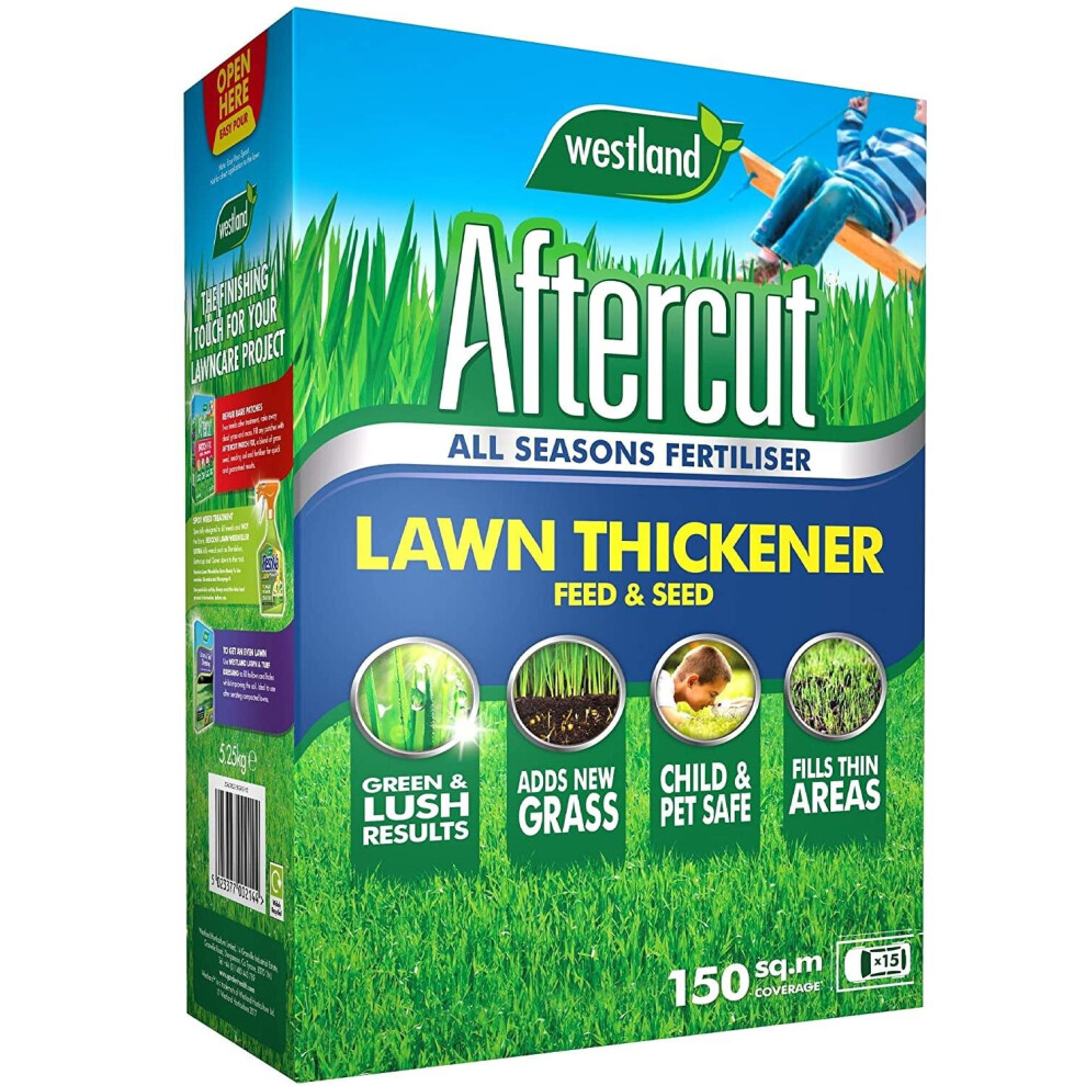 Aftercut Lawn Thickener Feed and Seed, 150 m2, 5.25 kg, Green