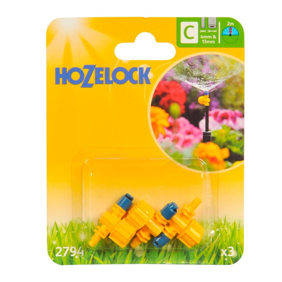 Hozelock 180 Degree Adjustable Micro Jet, 4/13 mm - Pack of 3