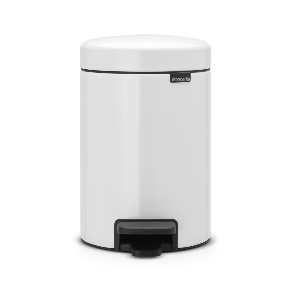 Brabantia Pedal Bin newIcon with Plastic Inner Bucket, 3 Litre - White