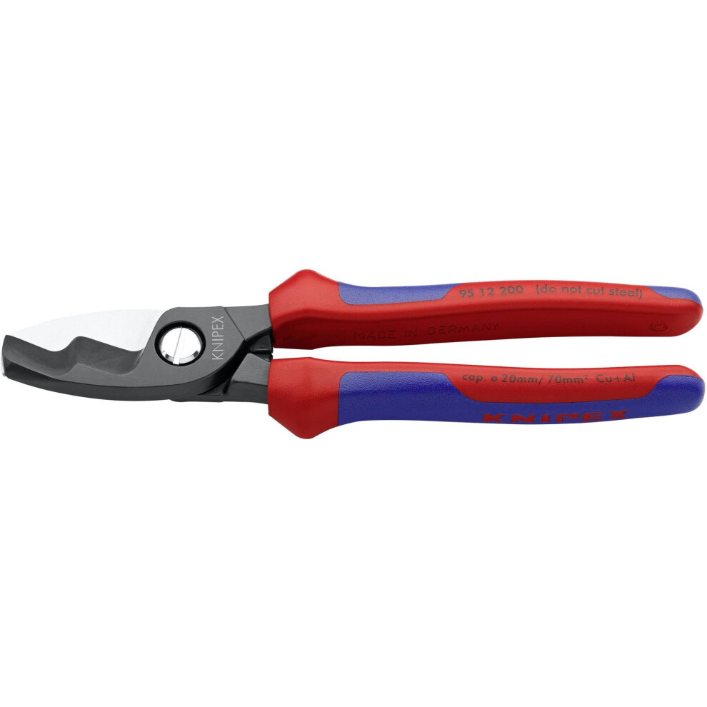 Knipex 95 12 200 Cable Shears Twin Cutting Edge Multi-Component Grip 200mm (8in)