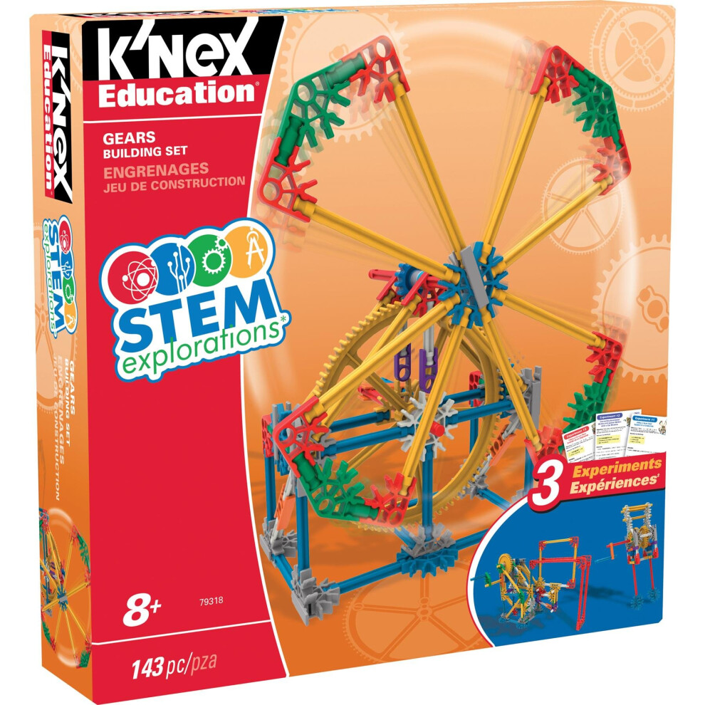 K'NEX Education STEM Explorations Gears Building Set for Ages 8 and Up Engineering Educational Toy, 143 Parts