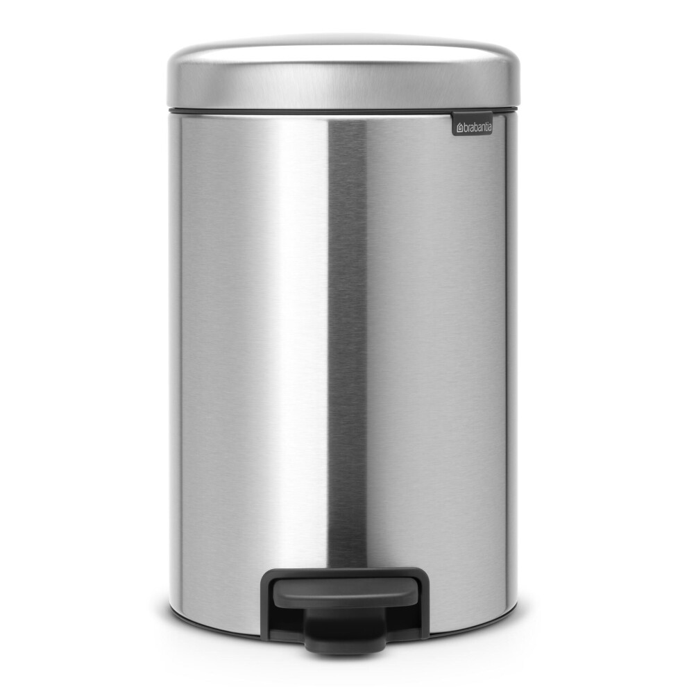 Brabantia Pedal Bin newIcon with Plastic Inner Bucket, 12 Litre - Matt Steel