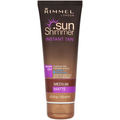 Rimmel Sunshimmer Water Resistant Instant Tan Wash Off Matte - Medium