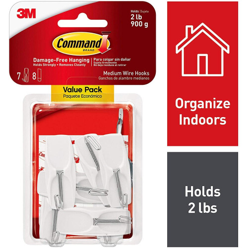 3M 3M Company 17065-VPES White Medium Toggle Hook, 7 Count