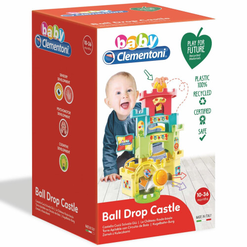 Clementoni Clementoni 17226 Baby Roll and Drop Fun Castle, Multi-Coloured