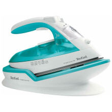 Tefal Freemove Air FV6520 Cordless Steam Iron, 2400W, Blue - Lightweight, Fast Recharge, Ceramic Soleplate, Anti-Scale