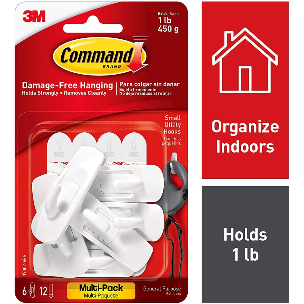 Command Hook Value Pack White Small 6 Pk 17002-VP-6PK Pack Of 4
