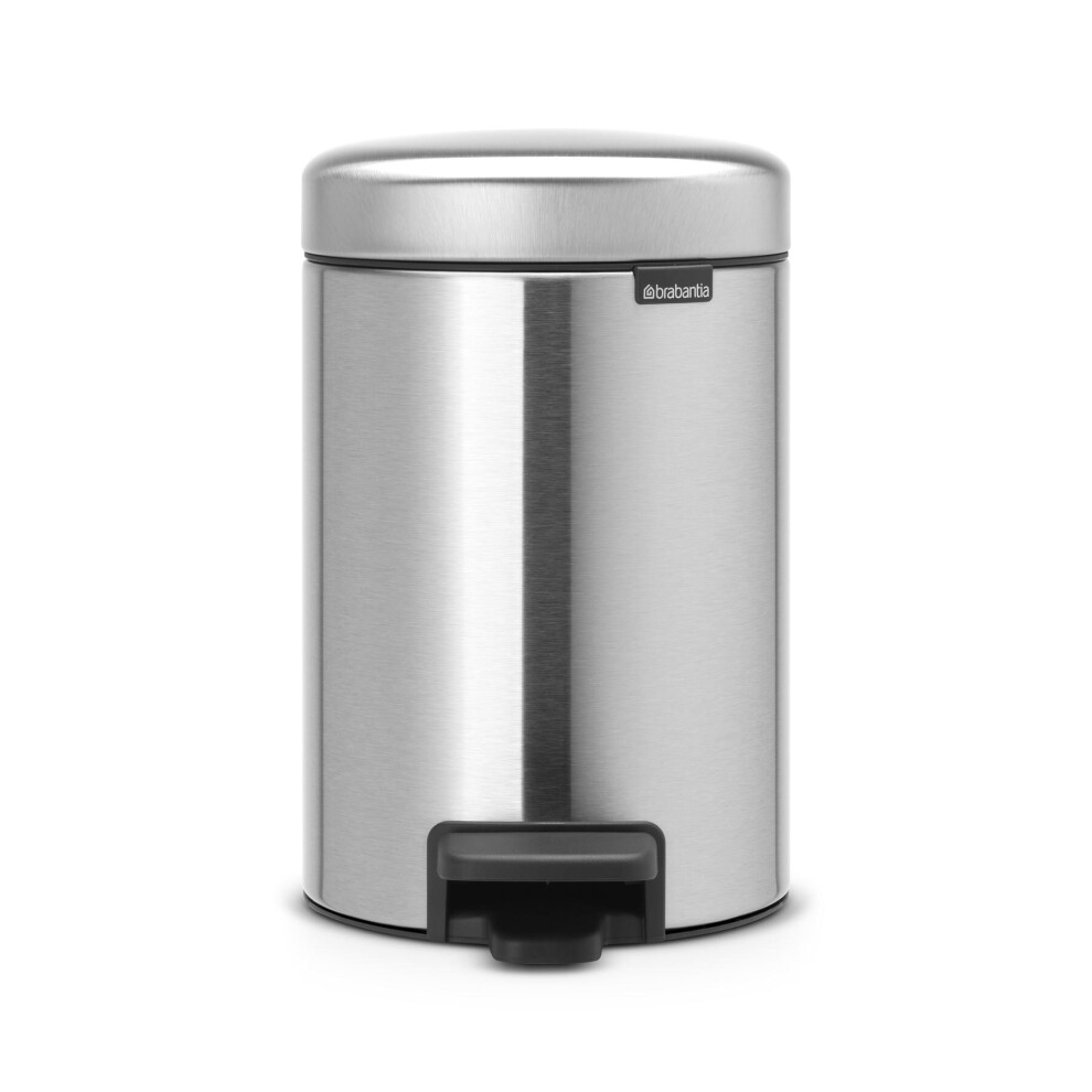 Brabantia Pedal Bin newIcon with Plastic Inner Bucket, 3 Litre - Matt Steel