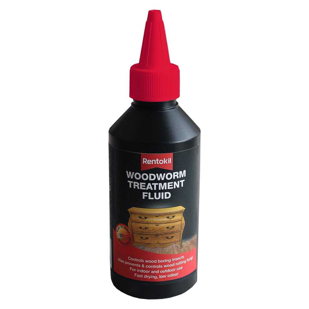 Rentokil Pwt25 Woodworm Treatment Fluid, 250 Ml Black