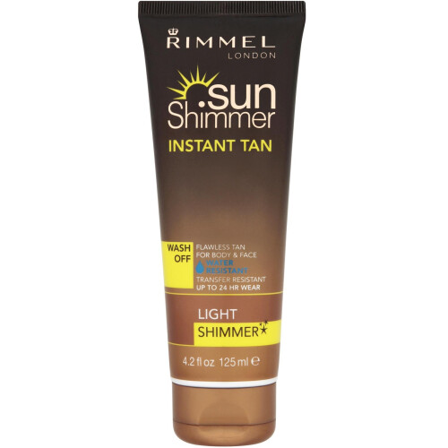 Rimmel Sunshimmer Water Resistant Instant Tan Wash Off Shimmer - Light