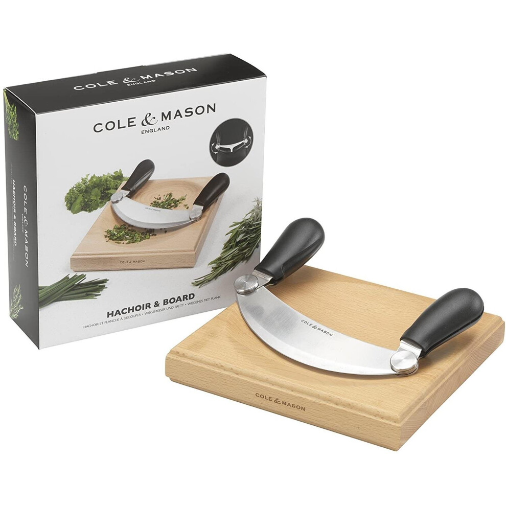 Cole & Mason Hachoir and Board Gift Set, Beech and Stainless Steel-image-OPC-PPD7DM-NEW