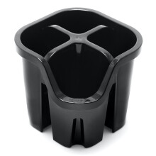 Addis Cutlery Utensil Drainer Caddy with 4 Compartments, Black, 14 x 14 x 13 cm