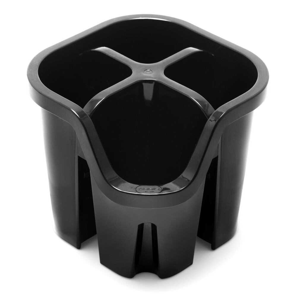 Addis Cutlery Utensil Drainer Caddy With 4 Compartments, 14 X 14 X 13 Cm Black
